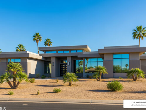 Modern desert home in Glendale Arizona with energy efficient windows