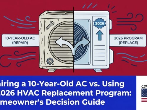 Repairing a 10-Year-Old AC vs. Using the 2026 HVAC Replacement Program: A Homeowner's Decision Guide — featured image