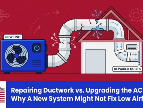 Repairing Ductwork vs. Upgrading the AC Unit: Why A New System Might Not Fix Low Airflow — featured image