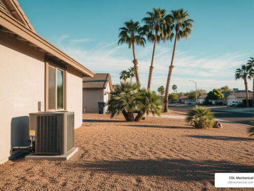 modern Glendale home exterior with a new AC unit installed