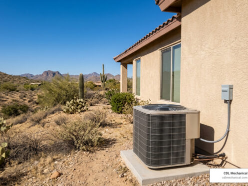 well-maintained outdoor AC unit in Glendale AZ desert heat