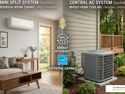mini split vs central ac cost comparison